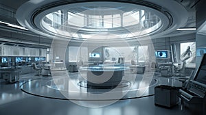 A futuristic lab interior ai, ai generative, illustration