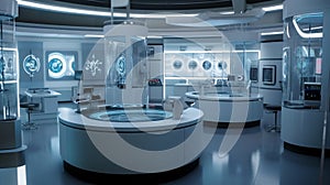 A futuristic lab interior ai, ai generative, illustration