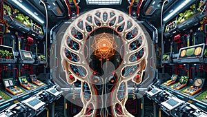 Futuristic Laboratory with Organic Technology