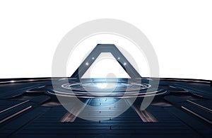 Futuristic landing deck. Isolated transparent PNG. landing pier.