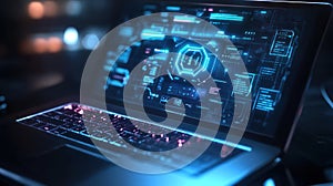 Cyberpunk Laptop Interface