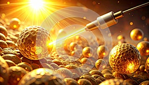 Futuristic Laser Targeting a Cell in Nanotechnology Research