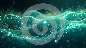 Futuristic Light Waves of Cyan and Lime