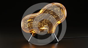 Innovative technological concept with glowing circuit inside lightbulb