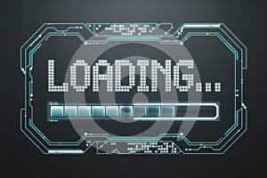 Futuristic Loading Screen Interface Display