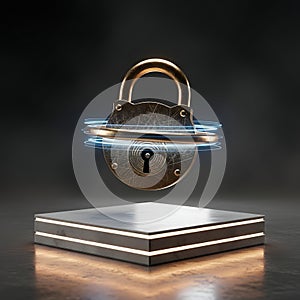 Futuristic Lock and Secure Platform with Digital Elements