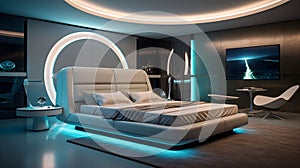 Futuristic luxury bedroom interior design