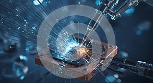 Futuristic manufacturing process in action