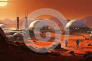 futuristic Mars bases marking the frontier of interplanetary exploration.