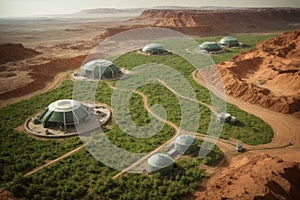 Futuristic Mars Terraforming and Colonization.