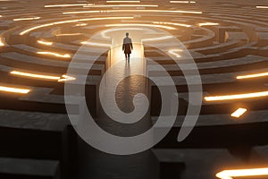 Futuristic Maze Navigation