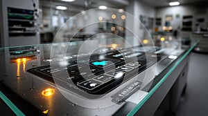 Futuristic Medical Control Panel Display