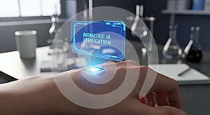 Futuristic Medical Hologram Interface Projecting Chemical Formula Data