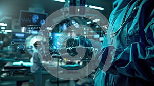 The futuristic medical operation.AI generated image photo
