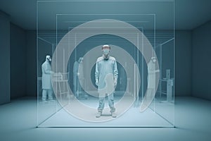 Futuristic medicine. Digital virtual computer interface. Virtual holographic. Innovative in science and medicine concept