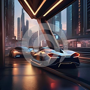 Futuristic megacity, Sprawling metropolis of the future with towering skyscrapers and bustling streets filled with hovercars1 photo