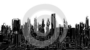 Futuristic Megalopolis City View Vector