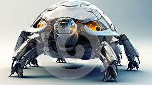 Futuristic metal Tank Animal Robot with Shield like robotic Transportation in Army