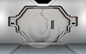 Futuristic metallic door