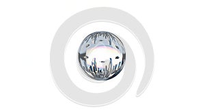 Futuristic metropolis captured in a crystal orb