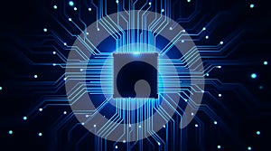 Futuristic Microchip Circuit Background