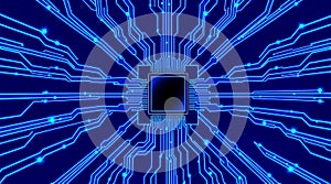 Futuristic Microchip Circuit Background