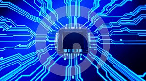 Futuristic Microchip Circuit Background