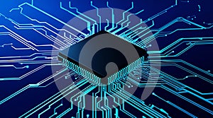 Futuristic Microchip Circuit Background