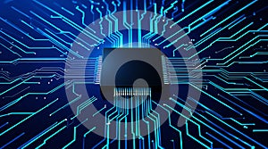 Futuristic Microchip Circuit Background