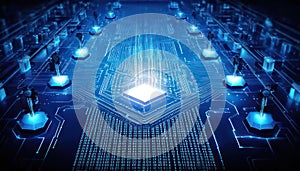 Futuristic Microchip Circuit Board Technology Concept era Page era Page