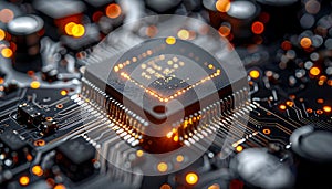 Futuristic Microprocessor Processing Data