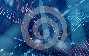 Futuristic Moderd City Blurred Background Finance Technology