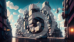 Futuristic modern cyberpunk design, stunning Lavish cityscape. generative ai photo
