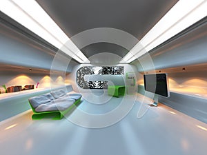 Futuristic modern interior