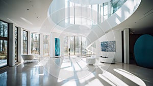 Futuristic modern office building - architectural design - generative AI