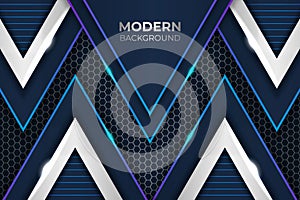 Futuristic Modern Overlapped Triangle Blue Background with Glow Effect