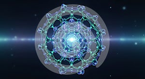 Futuristic Molecular Structure with Energy Core