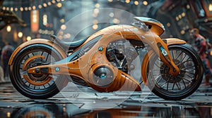 Futuristic Motorcycle with Advanced Technology Design