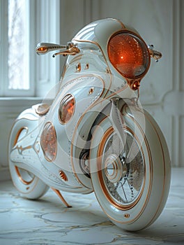 Futuristic Motorcycle with Advanced Technology Design