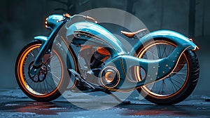 Futuristic Motorcycle with Advanced Technology Design