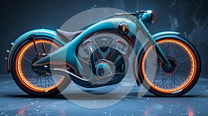 Futuristic Motorcycle with Advanced Technology Design