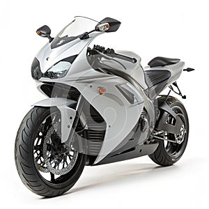 Futuristic motorcycle isolated on white background