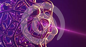 Futuristic nanoscale network with neon light