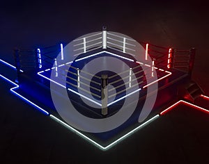 Futuristic Neon Boxing Ring