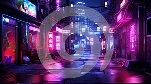 Futuristic Neon Cyber Alley