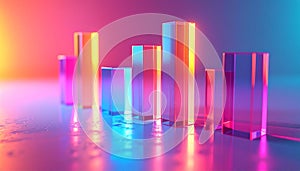 Futuristic Neon Data Visualization Graph