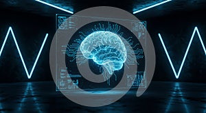 Digital Brain: Artificial Intelligence Concept