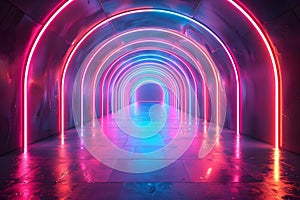 Futuristic Neon Tunnel Vision - SciFi Ambiance. Concept Neon Lights, Sci-Fi, Futuristic Vibes,