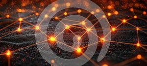 Futuristic Network Abstract Plexus Structure Connecting Illuminated Points for Digital Innovation