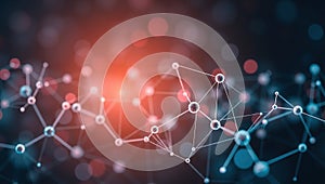 Futuristic Network Background Connecting Dots and Lines Design